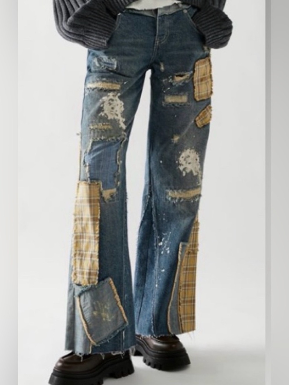 Free People Gemini Patchwork Jeans Size 29